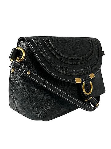 Chloé Chloé Chloe Stitch Mini Shoulder Bag Marcie 01-13-60-65 Leather Black Women's (view 2)