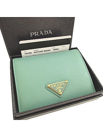 Prada Prada 1MV204 Saffiano Leather GIADA Green Bi-fold Wallet 1053PRADA (view 2)