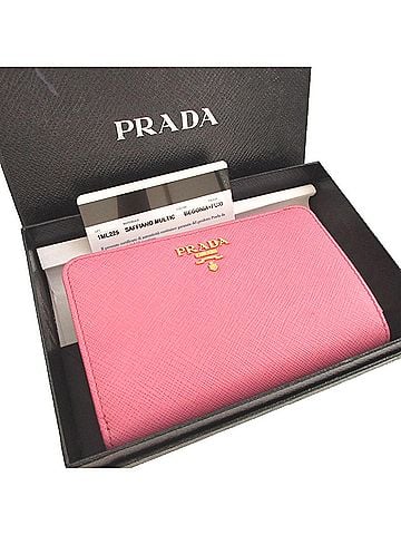 Prada Prada 1ML225 Saffiano Leather Pink Bi-fold Wallet 1054PRADA (view 2)