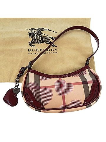 Burberry Burberry Accessory Pouch, Nova Check Heart, Coated Canvas, Enamel, Beige/Red, One-Shoulder Handbag, Red, 0743BURBERRY (view 2)