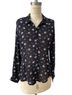 Laura Ashley Floral Black Button-Down Shirt Size 8 - photo 1