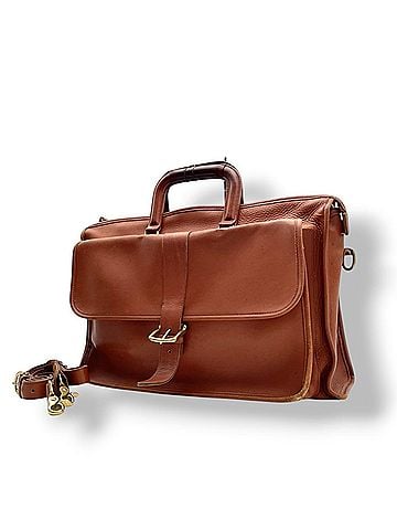Coach COACH 5283 Harrison Briefcase Business Bag Brown Leather Shoulder Handbag Gold Hardware Men's S22 (view 1)