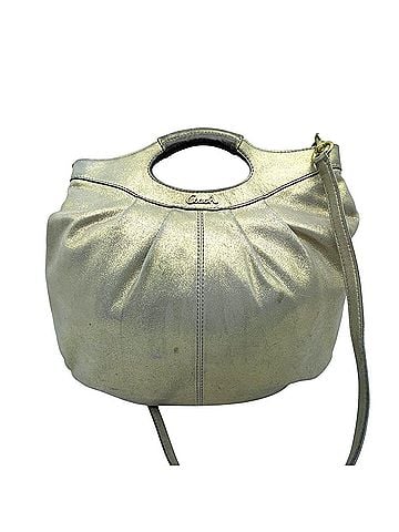 Coach COACH 14054 Handbag Shoulder Bag Gold Glitter Metallic Leather Pleated Silver Hardware Crossbody Strap Women's S2 (view 2)