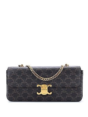 Céline Triomphe Chain Shoulder Bag Triomphe Coated Canvas Medium (view 1)