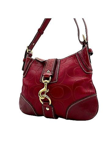 Coach COACH 11329 Hamptons Signature Embossed Shoulder Bag, Red Leather, Gold Hardware, Crossbody, Women's S3 (view 1)