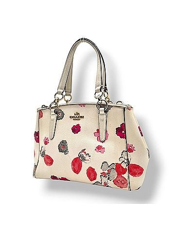 Coach COACH F55538 Mini Christie Carryall Halftone Floral Ivory Leather Handbag Shoulder Bag Crossbody Gold Hardware Women's S84 (view 1)