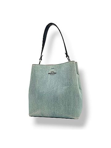 Coach COACH 91136 Avenue Town Bucket Bag Tote Light Blue Denim Leather Horse and Carriage Logo Silver Hardware One Handle Shoulder Women's S84 (view 1)