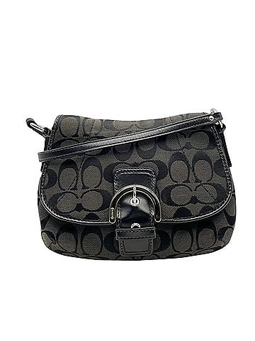 Coach COACH Soho Signature Shoulder Bag, Black/Gray Canvas/Leather, Silver Hardware, Crossbody, Women's, S62 (view 2)