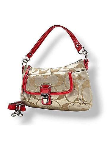 Coach COACH 18983 Groovy Bag Shoulder White Beige Pink Signature Canvas Patent Silver Hardware Handbag Crossbody Women's S62 (view 1)