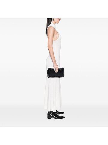 Valentino Leather Rockstud Flap Clutch (view 2)