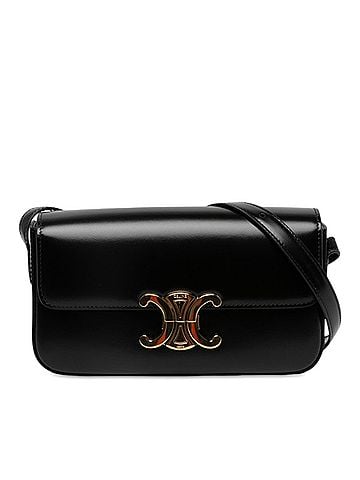 Céline Shiny Calfskin Triomphe Claude Shoulder Bag (view 1)