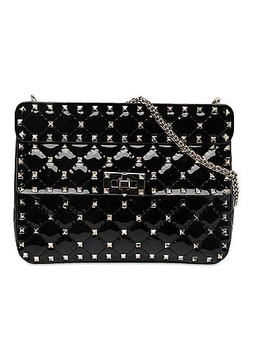 Valentino Medium Patent Rockstud Spike Satchel (view 1)