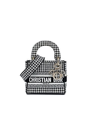 Dior Mini Embroidered Canvas Houndstooth Lady D Lite (view 1)