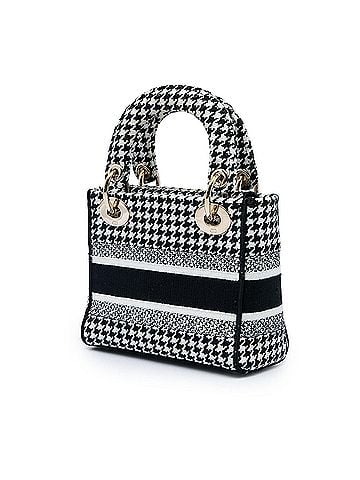 Dior Mini Embroidered Canvas Houndstooth Lady D Lite (view 2)
