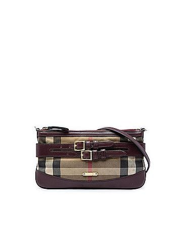 Burberry House Check Canvas Bridle Peyton Crossbody (view 1)