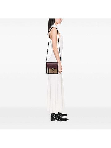 Burberry Small Leather and House Check Canvas Derby Macken Crossbody (view 2)