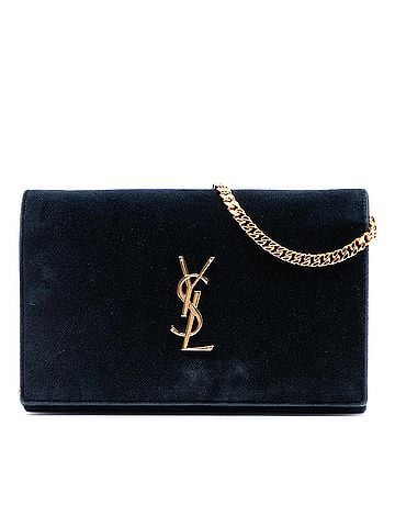 Saint Laurent Suede Monogram Kate Chain Wallet (view 1)