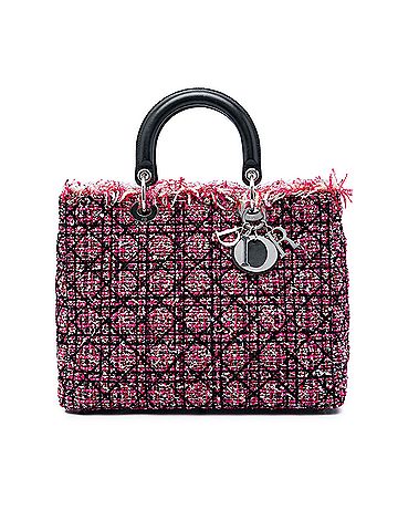 Dior Large Tweed Cannage Fringe Lady Dior (view 1)