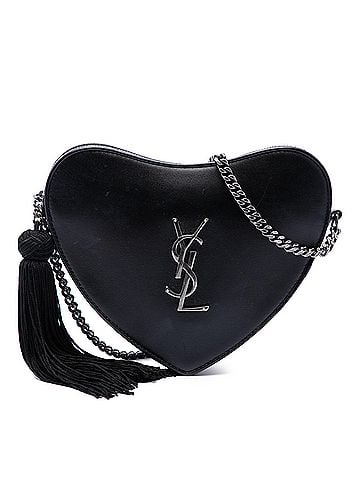 Saint Laurent Leather Monogram Heart Tassel Crossbody (view 1)