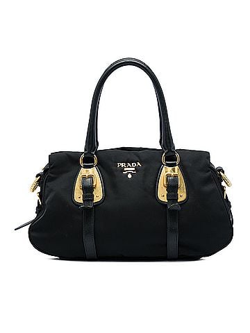 Prada Soft Calf Trimmed Tessuto Satchel (view 1)