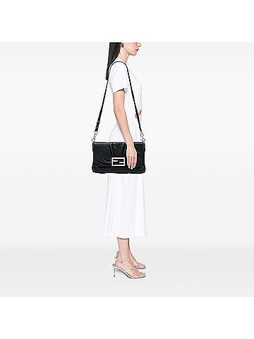 Fendi Large Crinkled Lambskin Mia Flap Crossbody (view 2)