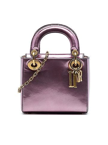 Dior Mini Metallic Patent Lady Dior (view 1)