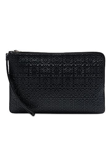Loewe Embossed Anagram Calfskin Repeat Double Flat Pouch (view 1)