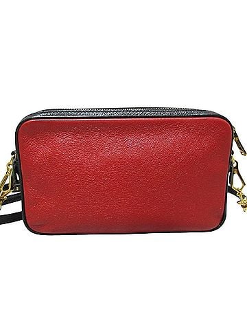 Miu Miu Miu Miu MIU Madras Leather Crossbody Shoulder Bag 5BH539 Red Black Women's (view 2)