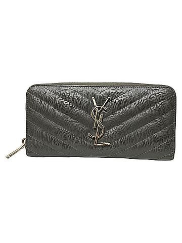 Yves Saint Laurent Yves Saint Laurent SAINT LAURENT PARIS Cassandra Round Zip Long Wallet, Gray, Women's (view 1)