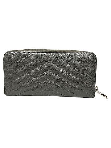 Yves Saint Laurent Yves Saint Laurent SAINT LAURENT PARIS Cassandra Round Zip Long Wallet, Gray, Women's (view 2)