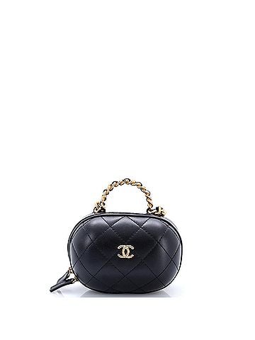Chanel CC Bubble Top Handle Vanity Case with Chain Quilted Lambskin Small (view 1)