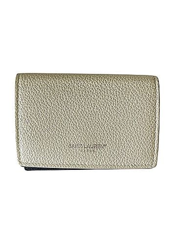 Yves Saint Laurent Yves Saint Laurent SAINT LAURENT PARIS Leather Compact Tiny Wallet, Bi-color White &amp; Black, Men's Women's (view 1)