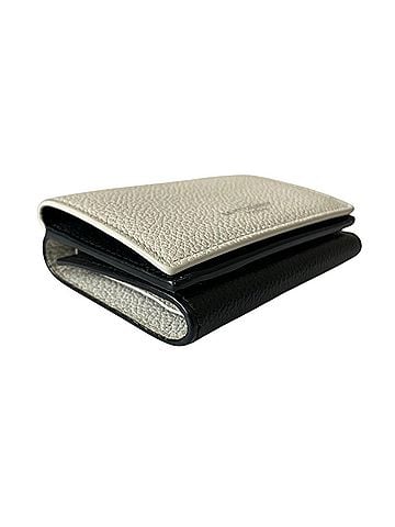 Yves Saint Laurent Yves Saint Laurent SAINT LAURENT PARIS Leather Compact Tiny Wallet, Bi-color White &amp; Black, Men's Women's (view 2)