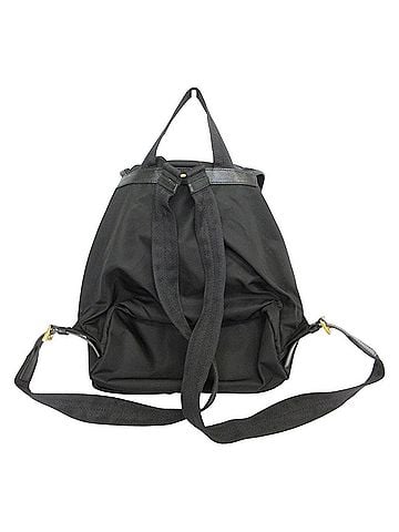 Prada PRADA Triangle Plate Tessuto Nylon Backpack, Black, Women's (view 2)