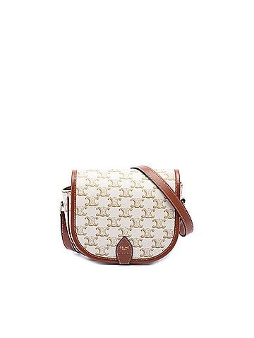 Céline Medium Triomphe Coated Canvas Folco Crossbody (view 1)