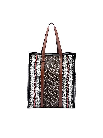 Burberry TB Monogram E-Canvas Stripe Vertical Tote (view 1)
