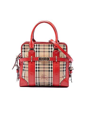 Burberry Haymarket Check Coated Canvas Minford Portrait Satchel (view 1)