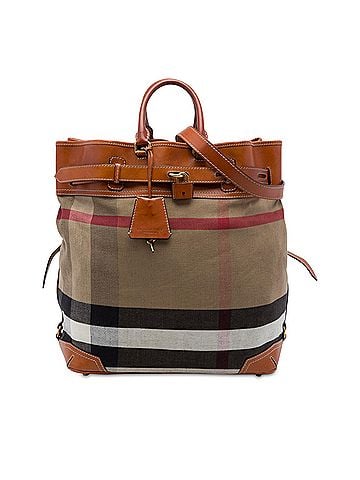 Burberry Mega Check Canvas and Leather Satchel (view 1)