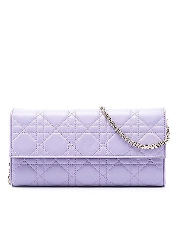 Dior Lambskin Cannage Lady Dior Wallet On Chain (view 1)
