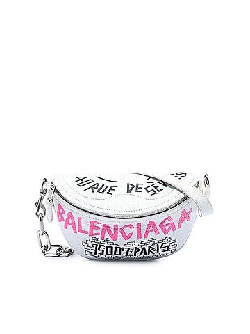 Balenciaga Lambskin Souvenir Graffiti Belt Bag XXS (view 1)