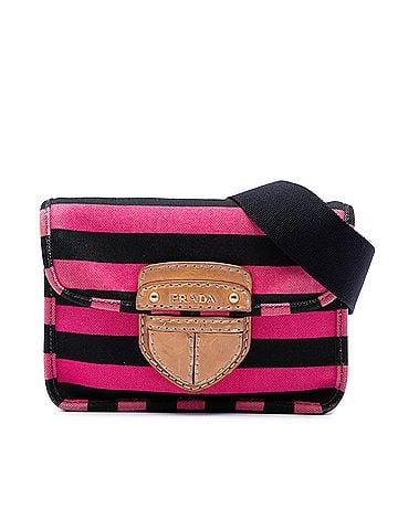 Prada Canvas Canapa Righe Striped Crossbody (view 1)