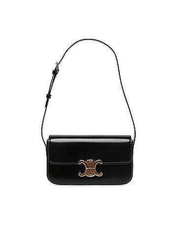 Céline Shiny Calfskin Triomphe Claude Shoulder Bag (view 1)