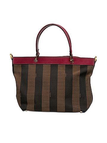 Fendi Large Pequin Canvas Satchel (view 1)