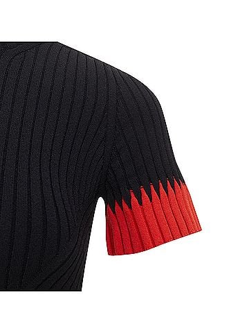 Alexander McQueen Alexander McQueen 2018 Black Red Chevron Crop Top Skirt Set (view 2)