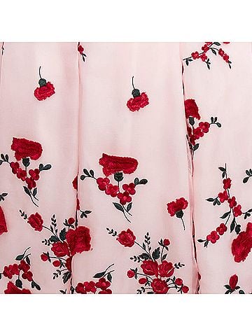 Oscar De La Renta Oscar De La Renta Carnation Embroidered Dress (view 2)