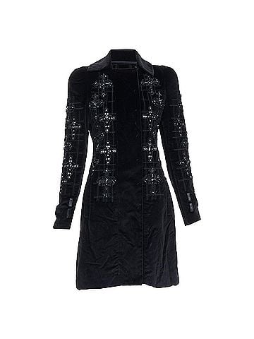Versace Versace 2012 Runway Black Velvet Gothic Byzantine Flared Coat (view 1)