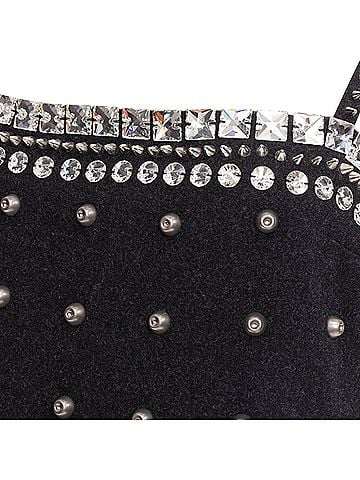 Miu Miu Miu Miu 2021 Wool Embellished Mini Dress (view 2)