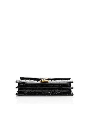 Saint Laurent Saint Laurent Croc Embossed Patent Leather Monogram Cassandra Medium Chain Bag (view 2)