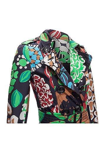 Burberry Burberry Silk Floral Trench Coat (view 2)