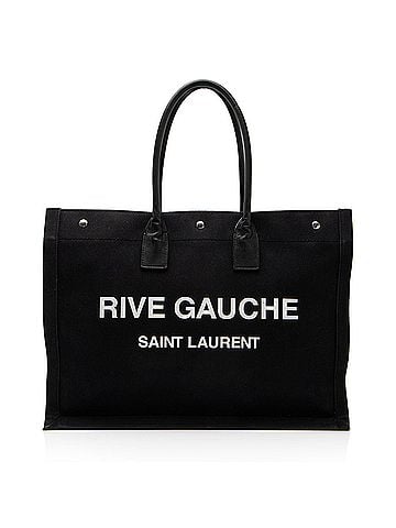 Saint Laurent Saint Laurent Canvas Calfskin Rive Gauche Large Tote (view 1)